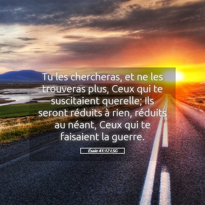 Picture 05 - Ésaïe 41:12 LSG - Tu les chercheras, et ne les trouveras plus, Ceux - Bible Verse Picture