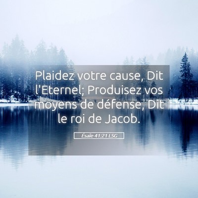 Picture 05 - Ésaïe 41:21 LSG - Plaidez votre cause, Dit l'Eternel; Produisez vos - Bible Verse Picture