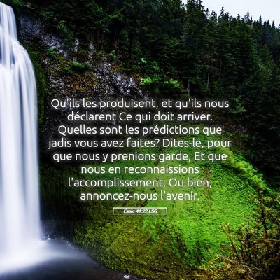Picture 05 - Ésaïe 41:22 LSG - Qu'ils les produisent, et qu'ils nous déclarent - Bible Verse Picture