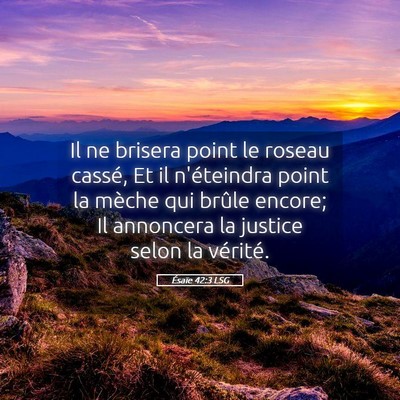 Picture 05 - Ésaïe 42:3 LSG - Il ne brisera point le roseau cassé, Et il - Bible Verse Picture