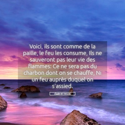 Picture 05 - Ésaïe 47:14 LSG - Voici, ils sont comme de la paille, le feu les - Bible Verse Picture