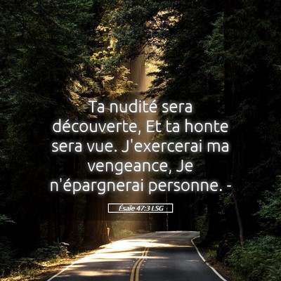 Picture 05 - Ésaïe 47:3 LSG - Ta nudité sera découverte, Et ta honte sera - Bible Verse Picture