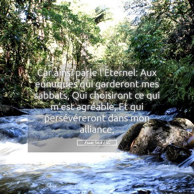 Picture 05 - Ésaïe 56:4 LSG - Car ainsi parle l'Eternel: Aux eunuques qui - Bible Verse Picture