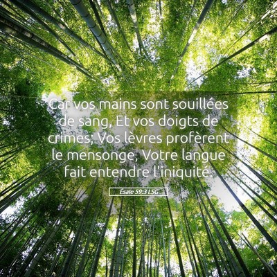 Picture 05 - Ésaïe 59:3 LSG - Car vos mains sont souillées de sang, Et vos - Bible Verse Picture