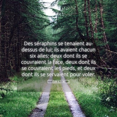 Picture 05 - Ésaïe 6:2 LSG - Des séraphins se tenaient au-dessus de lui; ils - Bible Verse Picture