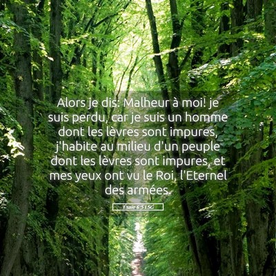 Picture 05 - Ésaïe 6:5 LSG - Alors je dis: Malheur à moi! je suis perdu, car - Bible Verse Picture