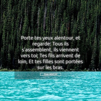 Picture 05 - Ésaïe 60:4 LSG - Porte tes yeux alentour, et regarde: Tous ils - Bible Verse Picture