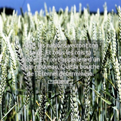Picture 05 - Ésaïe 62:2 LSG - Alors les nations verront ton salut, Et tous les - Bible Verse Picture