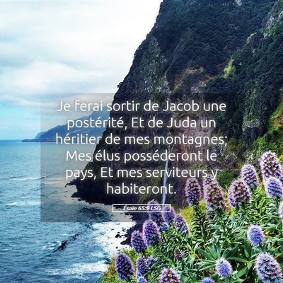 Picture 05 - Ésaïe 65:9 LSG - Je ferai sortir de Jacob une postérité, Et de - Bible Verse Picture
