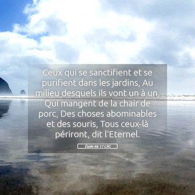 Picture 05 - Ésaïe 66:17 LSG - Ceux qui se sanctifient et se purifient dans les - Bible Verse Picture