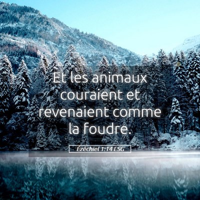 Picture 05 - Ézéchiel 1:14 LSG - Et les animaux couraient et revenaient comme la - Bible Verse Picture