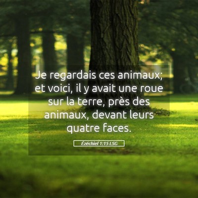 Picture 05 - Ézéchiel 1:15 LSG - Je regardais ces animaux; et voici, il y avait - Bible Verse Picture