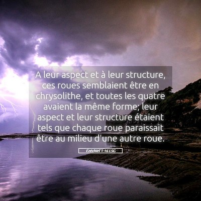 Picture 05 - Ézéchiel 1:16 LSG - A leur aspect et à leur structure, ces roues - Bible Verse Picture