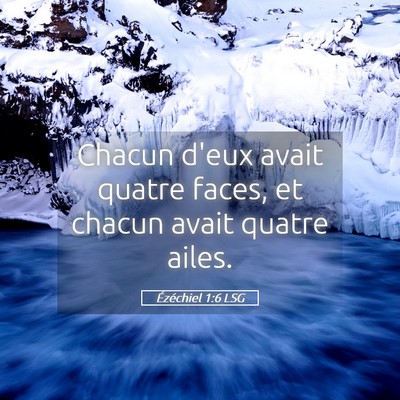 Picture 05 - Ézéchiel 1:6 LSG - Chacun d'eux avait quatre faces, et chacun avait - Bible Verse Picture