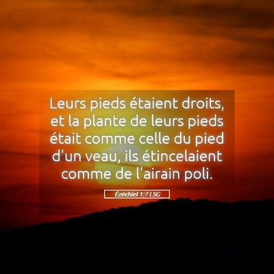 Picture 05 - Ézéchiel 1:7 LSG - Leurs pieds étaient droits, et la plante de - Bible Verse Picture