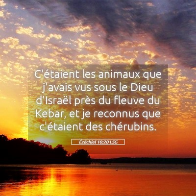 Picture 05 - Ézéchiel 10:20 LSG - C'étaient les animaux que j'avais vus sous le - Bible Verse Picture