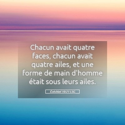 Picture 05 - Ézéchiel 10:21 LSG - Chacun avait quatre faces, chacun avait quatre - Bible Verse Picture