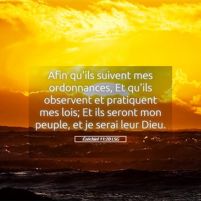 Picture 05 - Ézéchiel 11:20 LSG - Afin qu'ils suivent mes ordonnances, Et qu'ils - Bible Verse Picture