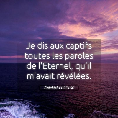 Picture 05 - Ézéchiel 11:25 LSG - Je dis aux captifs toutes les paroles de - Bible Verse Picture