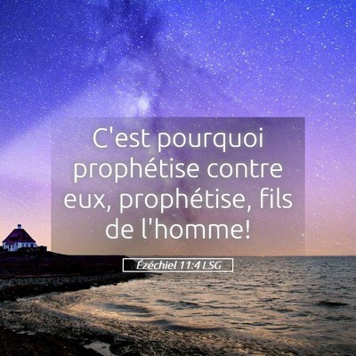 Picture 05 - Ézéchiel 11:4 LSG - C'est pourquoi prophétise contre eux, - Bible Verse Picture