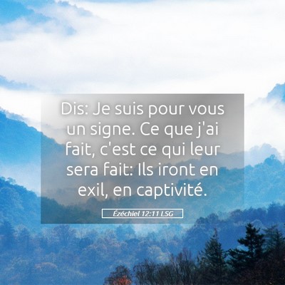 Picture 05 - Ézéchiel 12:11 LSG - Dis: Je suis pour vous un signe. Ce que j'ai - Bible Verse Picture