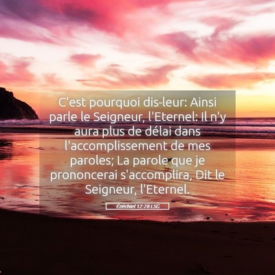 Picture 05 - Ézéchiel 12:28 LSG - C'est pourquoi dis-leur: Ainsi parle le Seigneur, - Bible Verse Picture