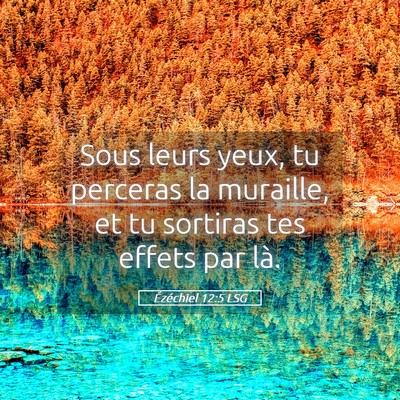 Picture 05 - Ézéchiel 12:5 LSG - Sous leurs yeux, tu perceras la muraille, et tu - Bible Verse Picture