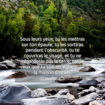 Picture 05 - Ézéchiel 12:6 LSG - Sous leurs yeux, tu les mettras sur ton épaule, - Bible Verse Picture