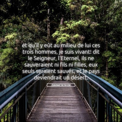 Picture 05 - Ézéchiel 14:16 LSG - et qu'il y eût au milieu de lui ces trois - Bible Verse Picture