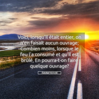 Picture 05 - Ézéchiel 15:5 LSG - Voici, lorsqu'il était entier, on n'en faisait - Bible Verse Picture