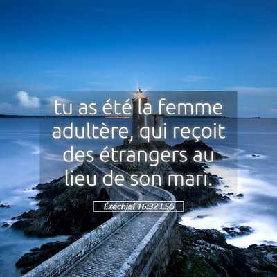 Picture 05 - Ézéchiel 16:32 LSG - tu as été la femme adultère, qui reçoit des - Bible Verse Picture