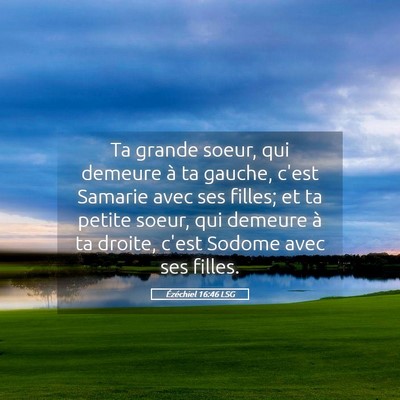 Picture 05 - Ézéchiel 16:46 LSG - Ta grande soeur, qui demeure à ta gauche, c'est - Bible Verse Picture