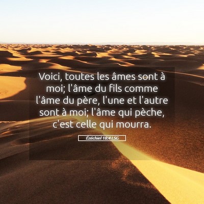 Picture 05 - Ézéchiel 18:4 LSG - Voici, toutes les âmes sont à moi; l'âme du - Bible Verse Picture