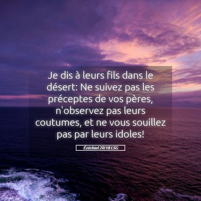 Picture 05 - Ézéchiel 20:18 LSG - Je dis à leurs fils dans le désert: Ne suivez - Bible Verse Picture