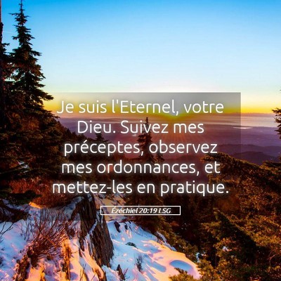 Picture 05 - Ézéchiel 20:19 LSG - Je suis l'Eternel, votre Dieu. Suivez mes - Bible Verse Picture