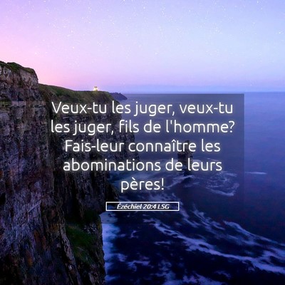 Picture 05 - Ézéchiel 20:4 LSG - Veux-tu les juger, veux-tu les juger, fils de - Bible Verse Picture