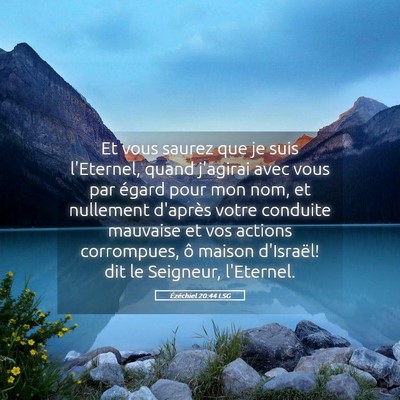 Picture 05 - Ézéchiel 20:44 LSG - Et vous saurez que je suis l'Eternel, quand - Bible Verse Picture