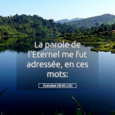 Picture 05 - Ézéchiel 20:45 LSG - La parole de l'Eternel me fut adressée, en ces - Bible Verse Picture