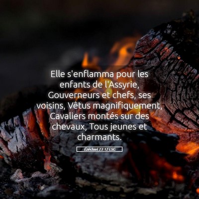 Picture 05 - Ézéchiel 23:12 LSG - Elle s'enflamma pour les enfants de l'Assyrie, - Bible Verse Picture