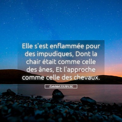 Picture 05 - Ézéchiel 23:20 LSG - Elle s'est enflammée pour des impudiques, Dont - Bible Verse Picture