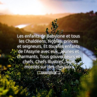 Picture 05 - Ézéchiel 23:23 LSG - Les enfants de Babylone et tous les Chaldéens, - Bible Verse Picture