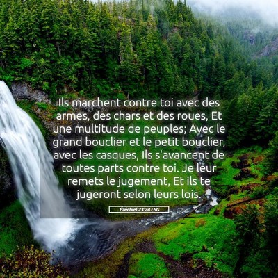 Picture 05 - Ézéchiel 23:24 LSG - Ils marchent contre toi avec des armes, des chars - Bible Verse Picture