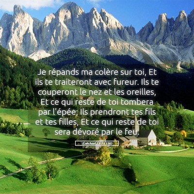 Picture 05 - Ézéchiel 23:25 LSG - Je répands ma colère sur toi, Et ils te - Bible Verse Picture