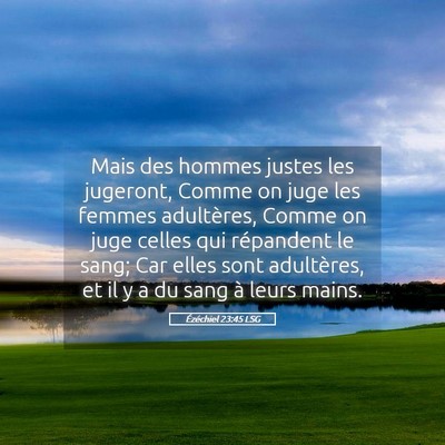 Picture 05 - Ézéchiel 23:45 LSG - Mais des hommes justes les jugeront, Comme on - Bible Verse Picture