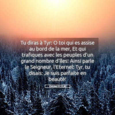 Picture 05 - Ézéchiel 27:3 LSG - Tu diras à Tyr: O toi qui es assise au bord de - Bible Verse Picture