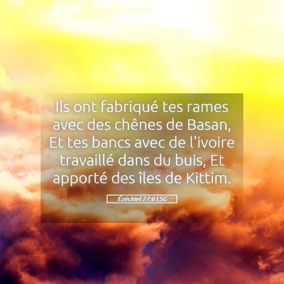 Picture 05 - Ézéchiel 27:6 LSG - Ils ont fabriqué tes rames avec des chênes de - Bible Verse Picture