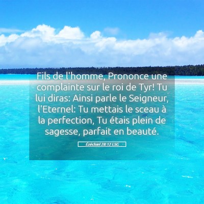 Picture 05 - Ézéchiel 28:12 LSG - Fils de l'homme, Prononce une complainte sur le - Bible Verse Picture