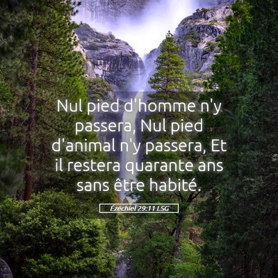 Picture 05 - Ézéchiel 29:11 LSG - Nul pied d'homme n'y passera, Nul pied d'animal - Bible Verse Picture