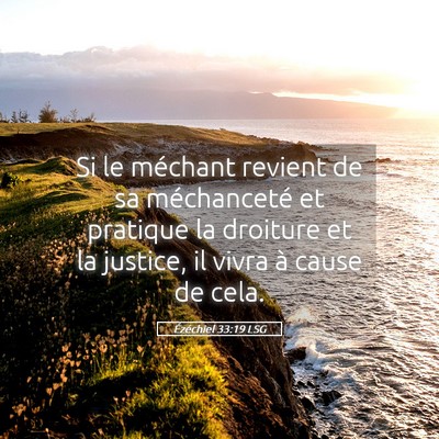 Picture 05 - Ézéchiel 33:19 LSG - Si le méchant revient de sa méchanceté et - Bible Verse Picture