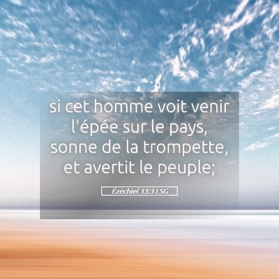 Picture 05 - Ézéchiel 33:3 LSG - si cet homme voit venir l'épée sur le pays, - Bible Verse Picture